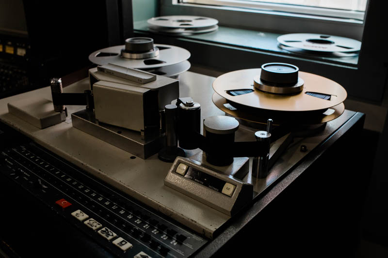 Ampex MM-1200, modified to playback one-inch, 8-track analog multitrack recordings for digital preservation