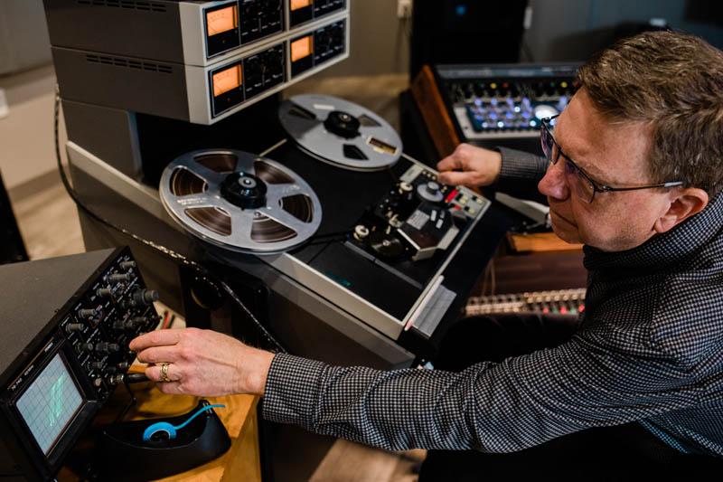 Aligning and optimizing various mechanical and electronic adjustments on a fully rebuilt, Ampex/ATR Services ATR-104 tape machine